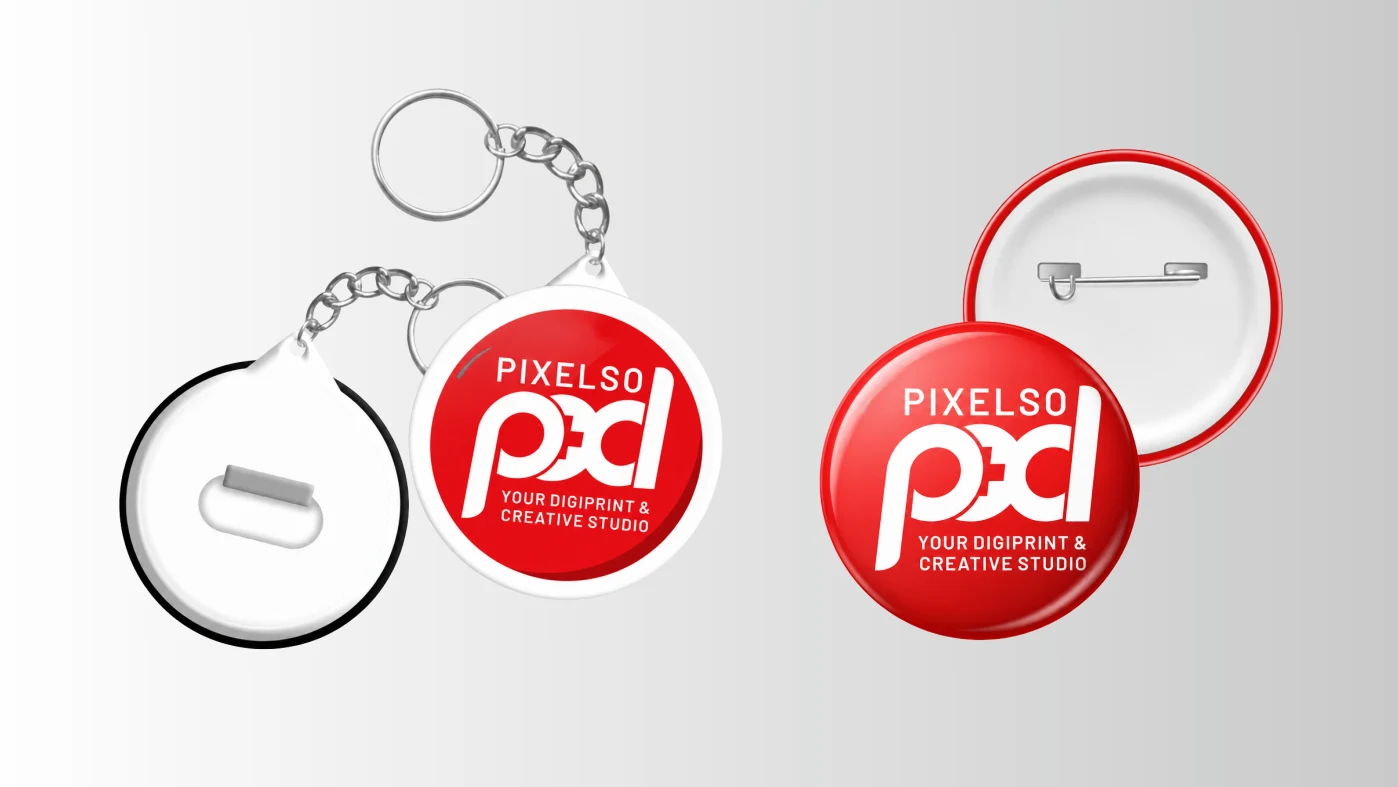 Pin & Ganci - cetak Merchandise custom Pixelso Gemolong