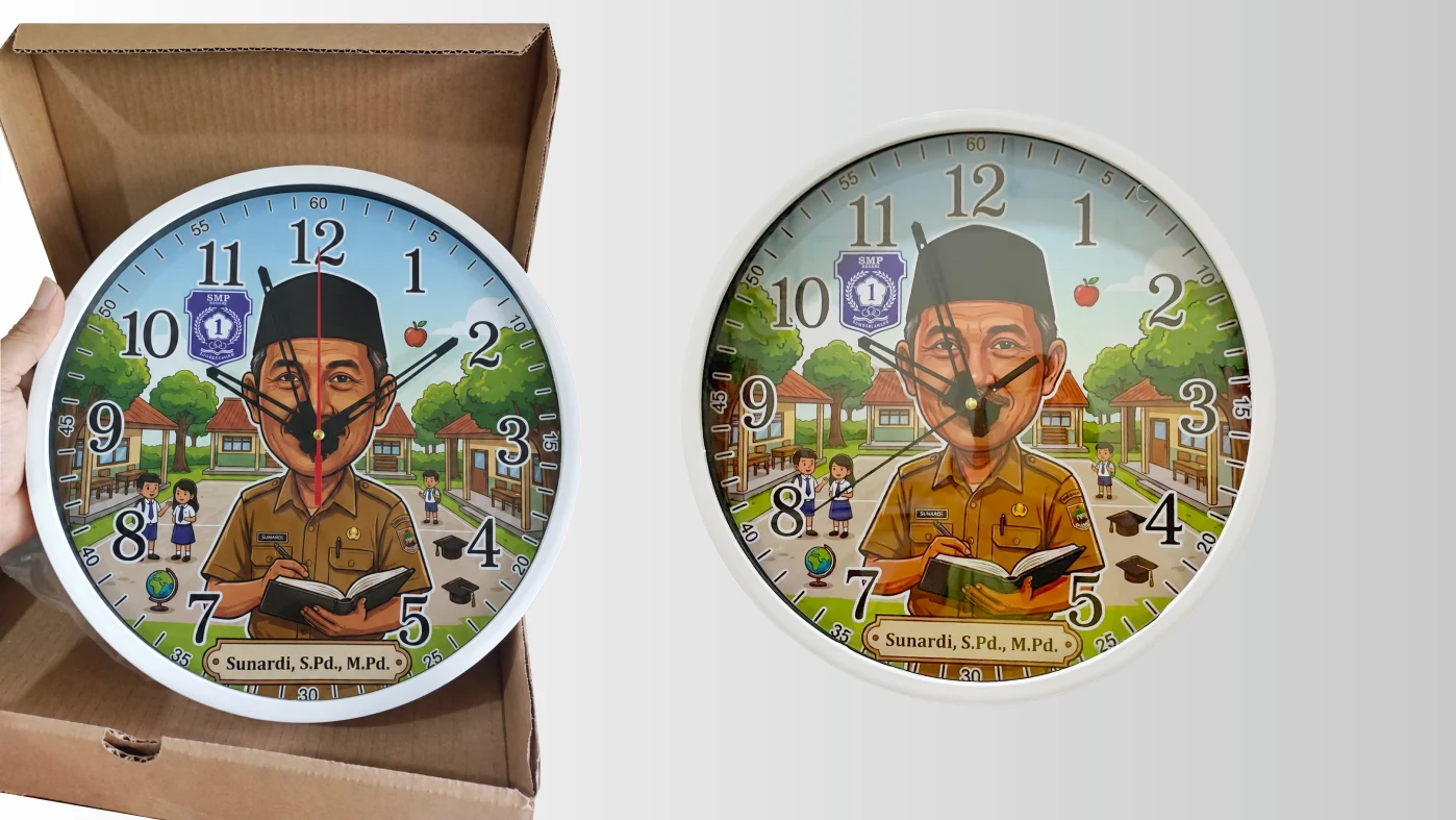 Jam Dinding Custom - cetak Merchandise custom Pixelso Gemolong